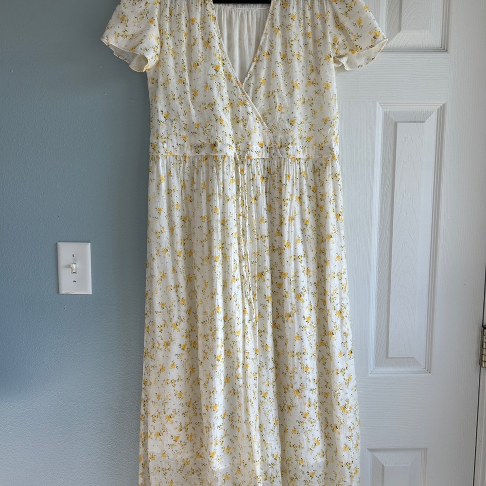 Christy Dawn White and Yellow Floral Maxi Dress